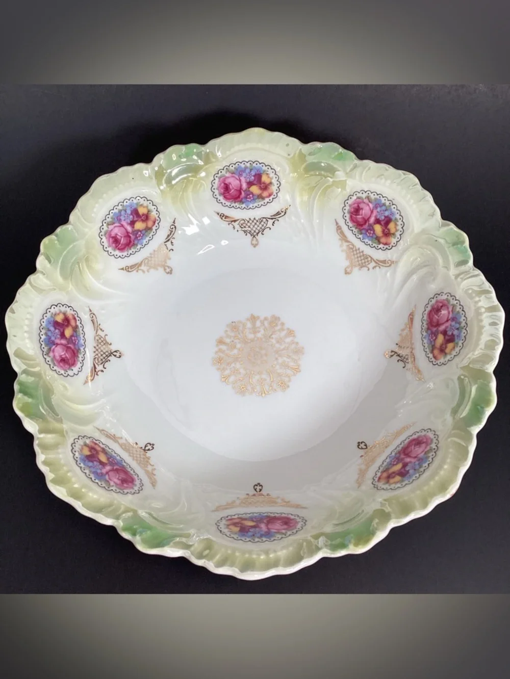 Vintage German Lusterware Porcelain Decorative Bowl